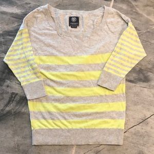 Green And Gray Striped Light Sweater